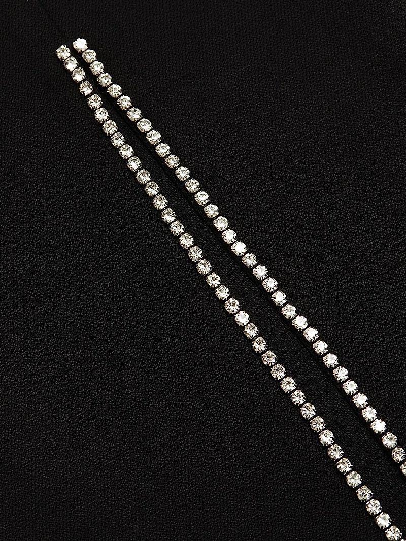 Rhinestone Stretch Boot-Cut Pants