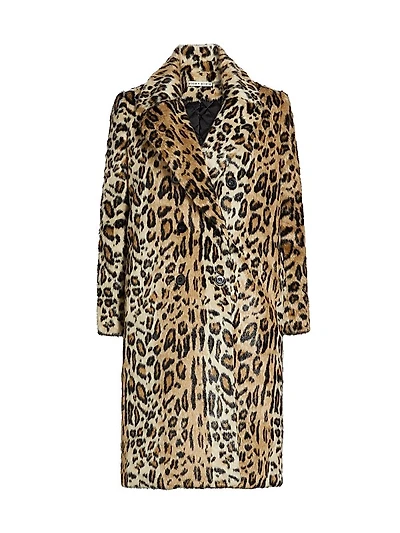 Nicholas Leopard Faux-Fur Coat