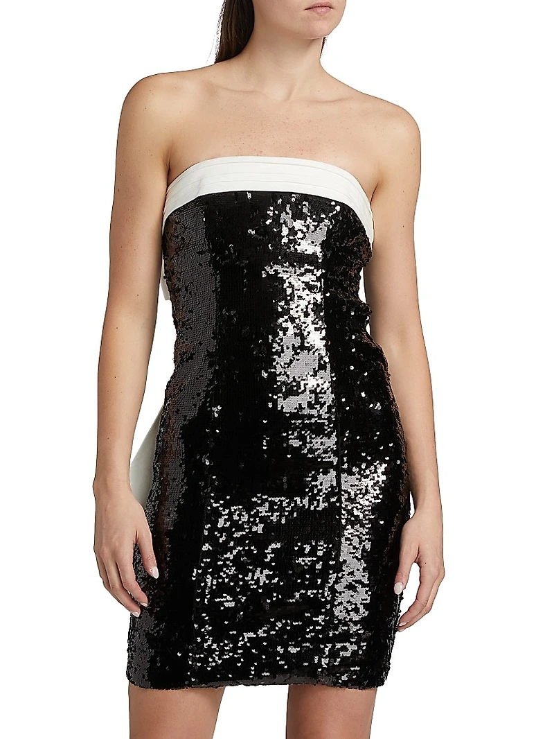 Sibella Sequined Bow Minidress