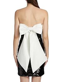 Sibella Sequined Bow Minidress