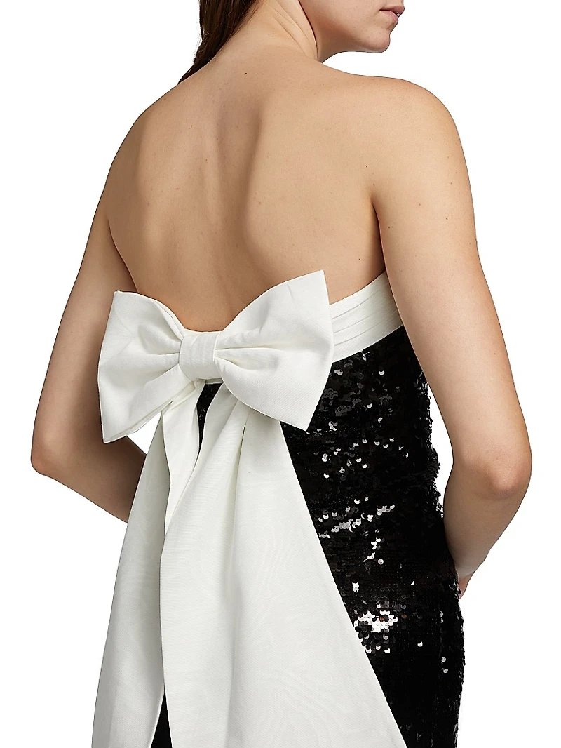 Sibella Sequined Bow Minidress