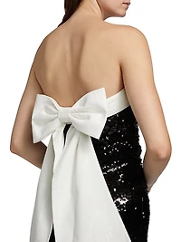 Sibella Sequined Bow Minidress