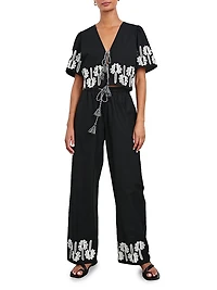 Pari Embroidered Cotton Crop Shirt