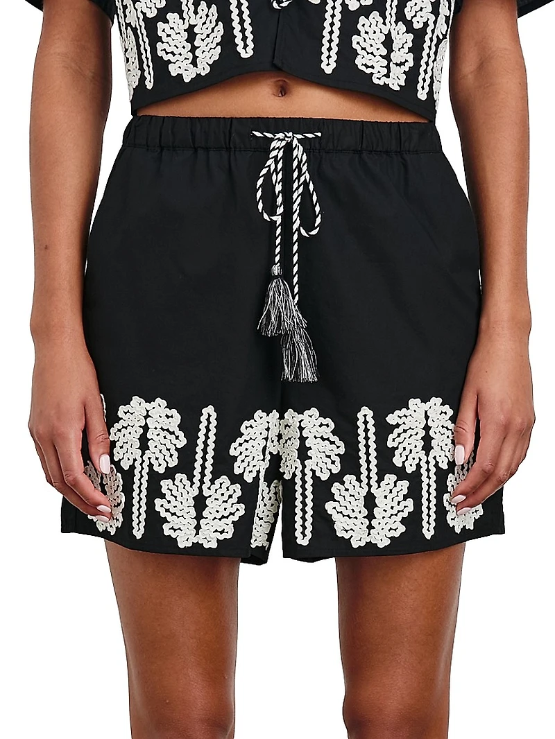 Armanda Embroidered Cotton Shorts