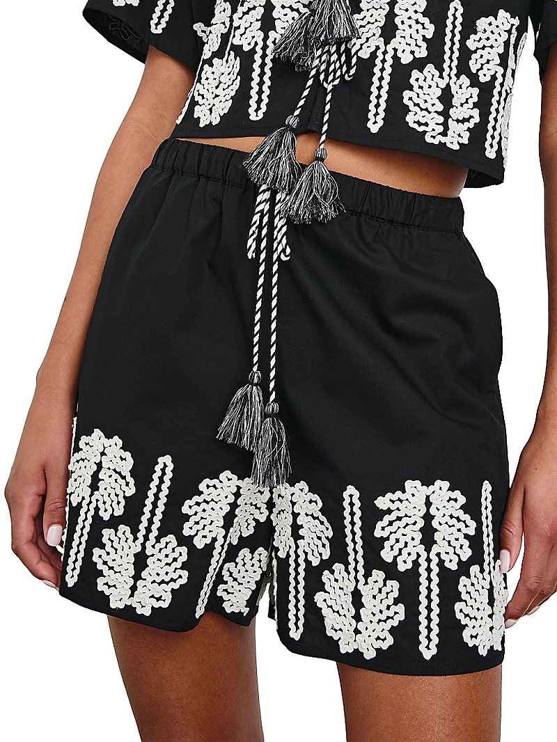 Armanda Embroidered Cotton Shorts
