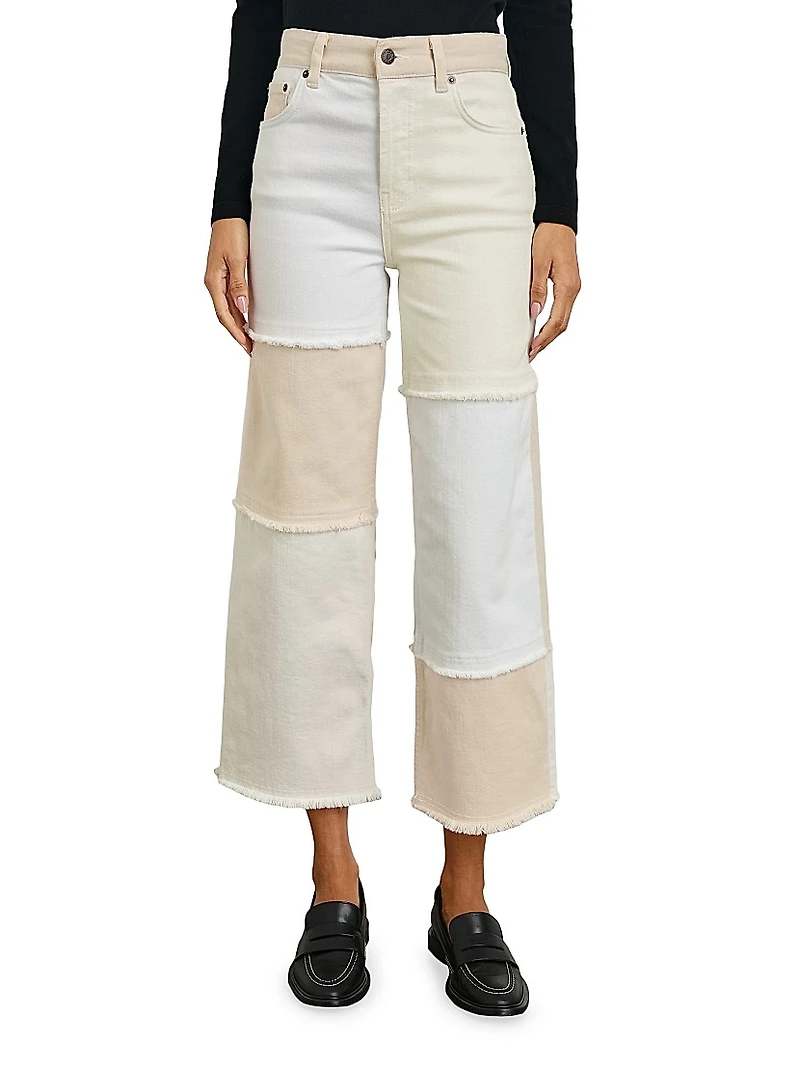 Getty High-Rise Patchwork Crop Jeans