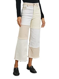 Getty High-Rise Patchwork Crop Jeans