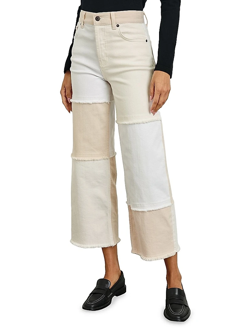 Getty High-Rise Patchwork Crop Jeans