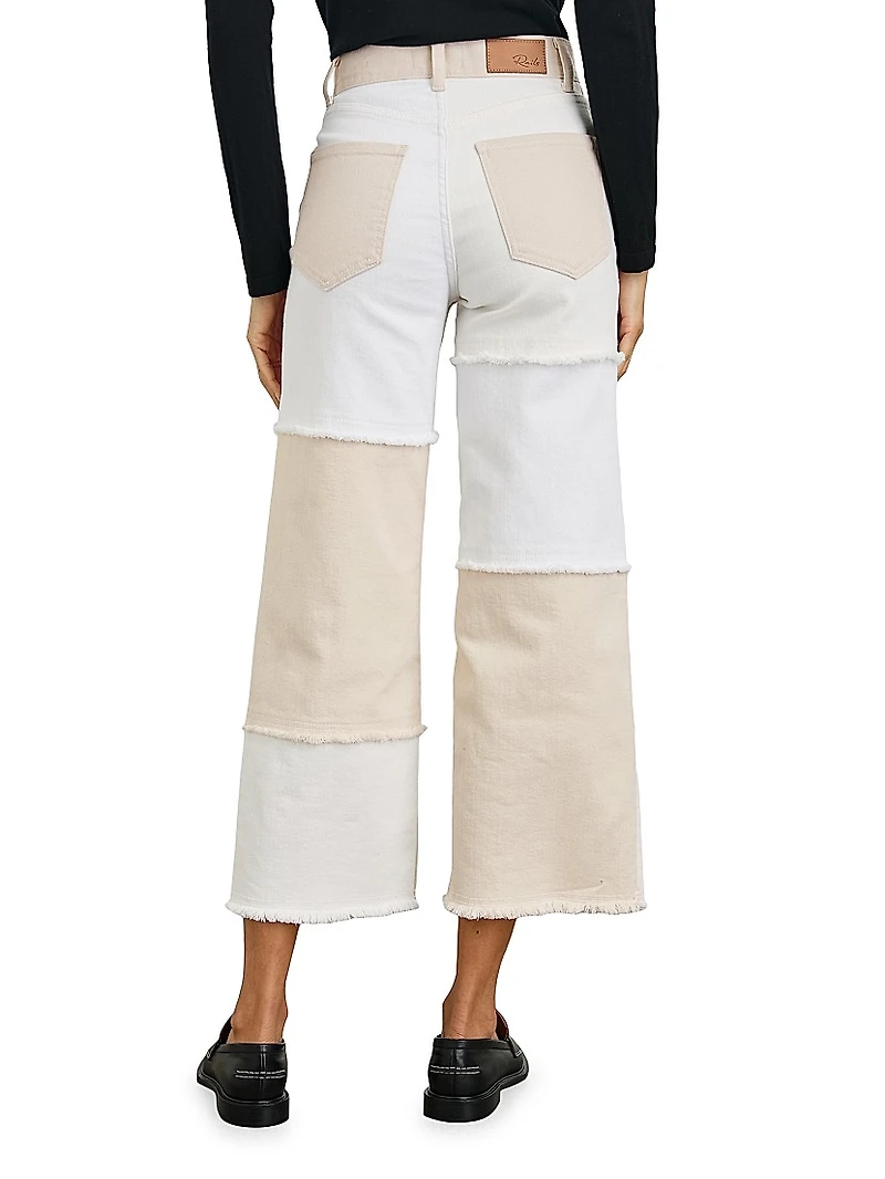 Getty High-Rise Patchwork Crop Jeans