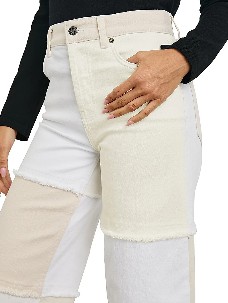 Getty High-Rise Patchwork Crop Jeans