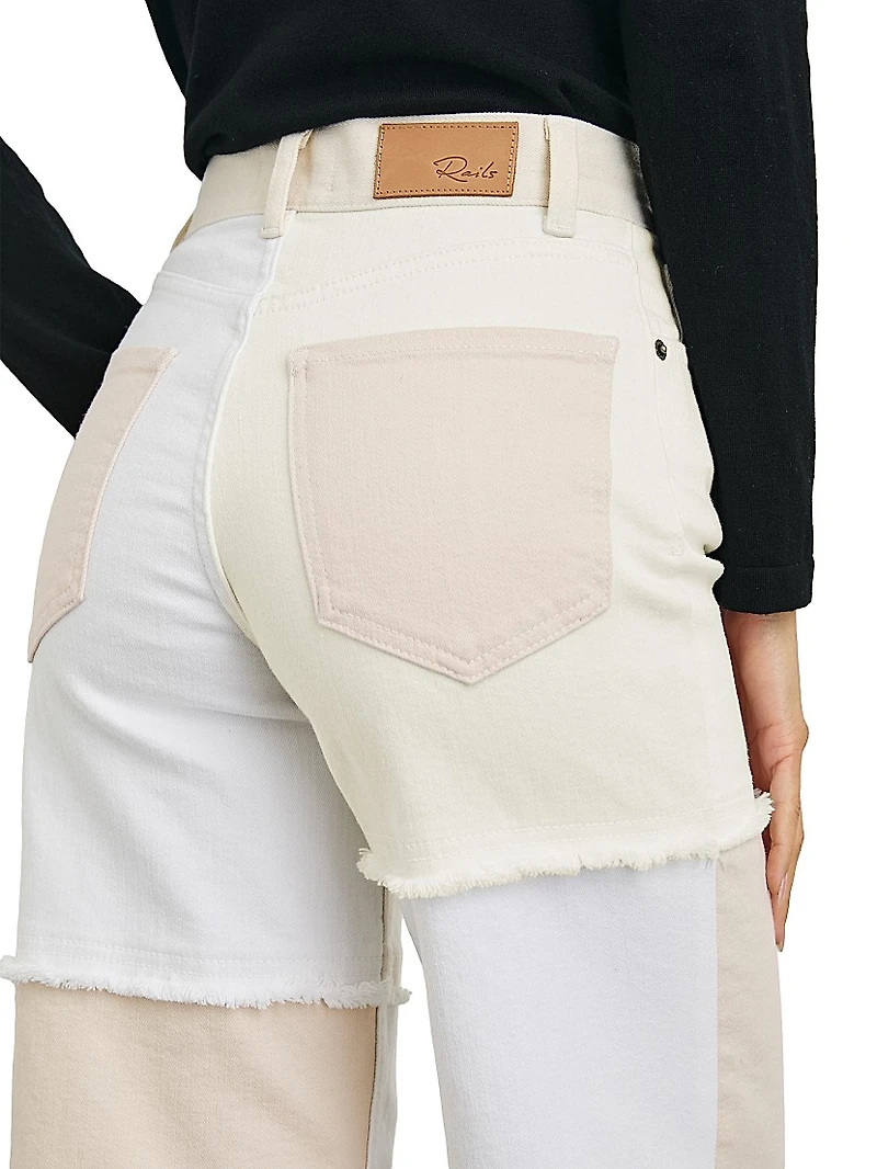 Getty High-Rise Patchwork Crop Jeans