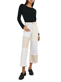 Getty High-Rise Patchwork Crop Jeans