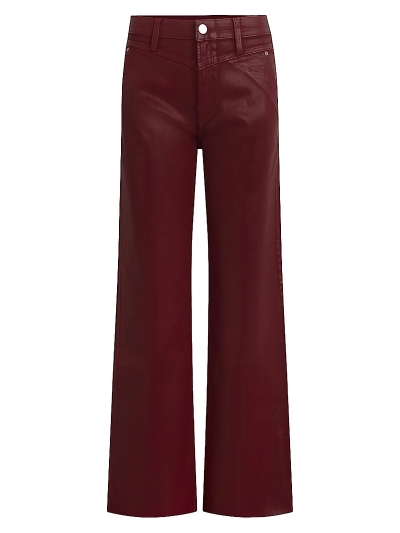 Rosie Coated High-Rise Stretch Wide-Leg Jeans
