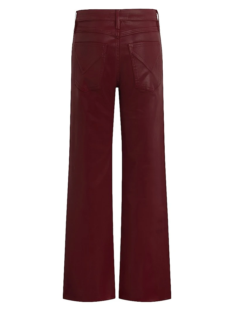Rosie Coated High-Rise Stretch Wide-Leg Jeans