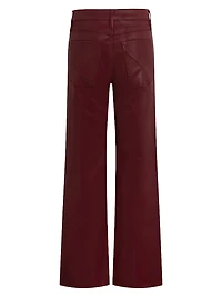 Rosie Coated High-Rise Stretch Wide-Leg Jeans
