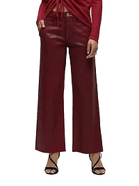 Rosie Coated High-Rise Stretch Wide-Leg Jeans