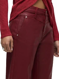 Rosie Coated High-Rise Stretch Wide-Leg Jeans