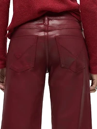 Rosie Coated High-Rise Stretch Wide-Leg Jeans