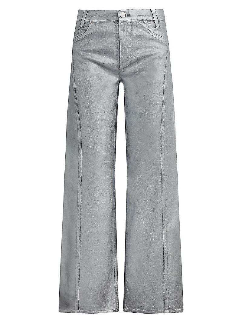 Lexi Metallic High-Rise Stretch Wide-Leg Jeans