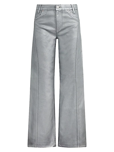 Lexi Metallic High-Rise Stretch Wide-Leg Jeans