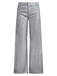 Lexi Metallic High-Rise Stretch Wide-Leg Jeans