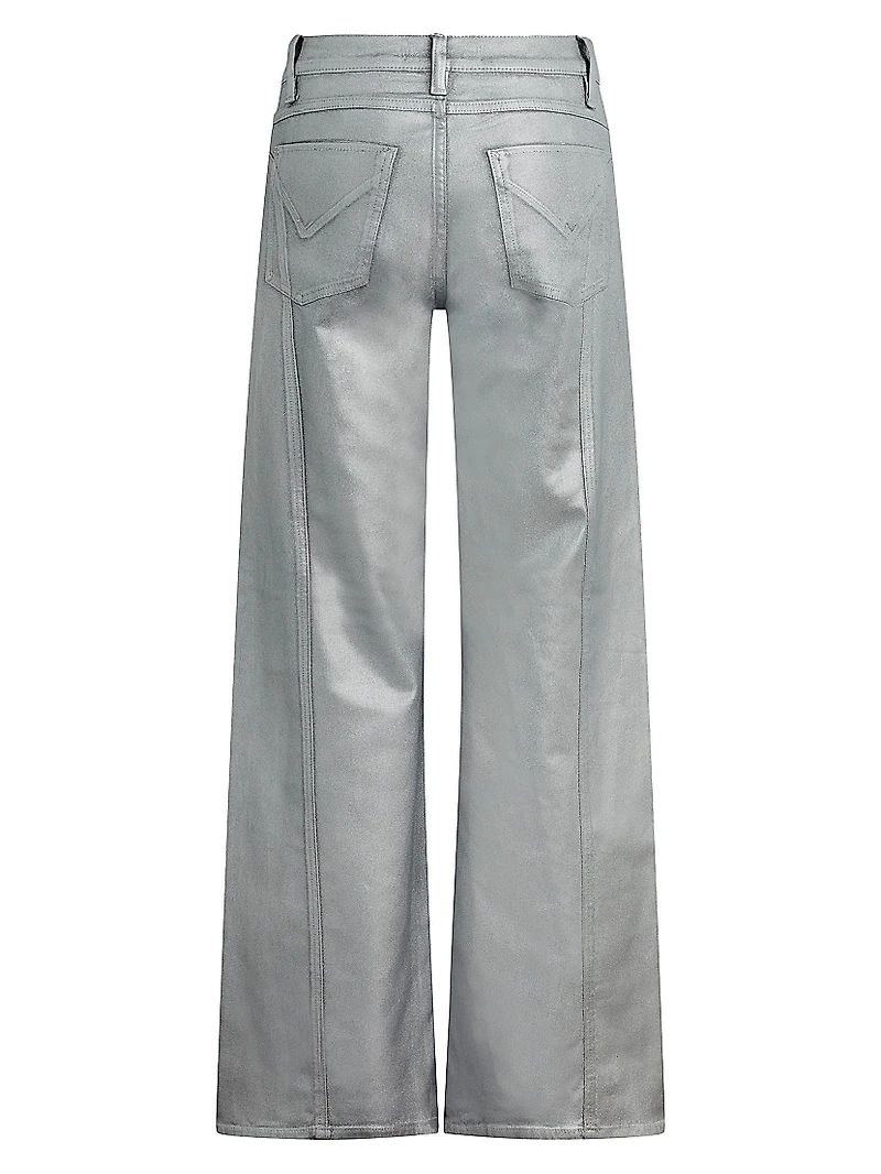 Lexi Metallic High-Rise Stretch Wide-Leg Jeans