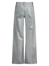 Lexi Metallic High-Rise Stretch Wide-Leg Jeans