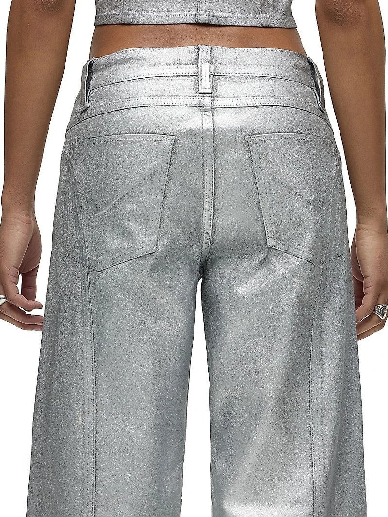 Lexi Metallic High-Rise Stretch Wide-Leg Jeans