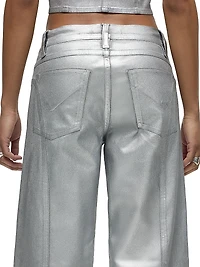 Lexi Metallic High-Rise Stretch Wide-Leg Jeans