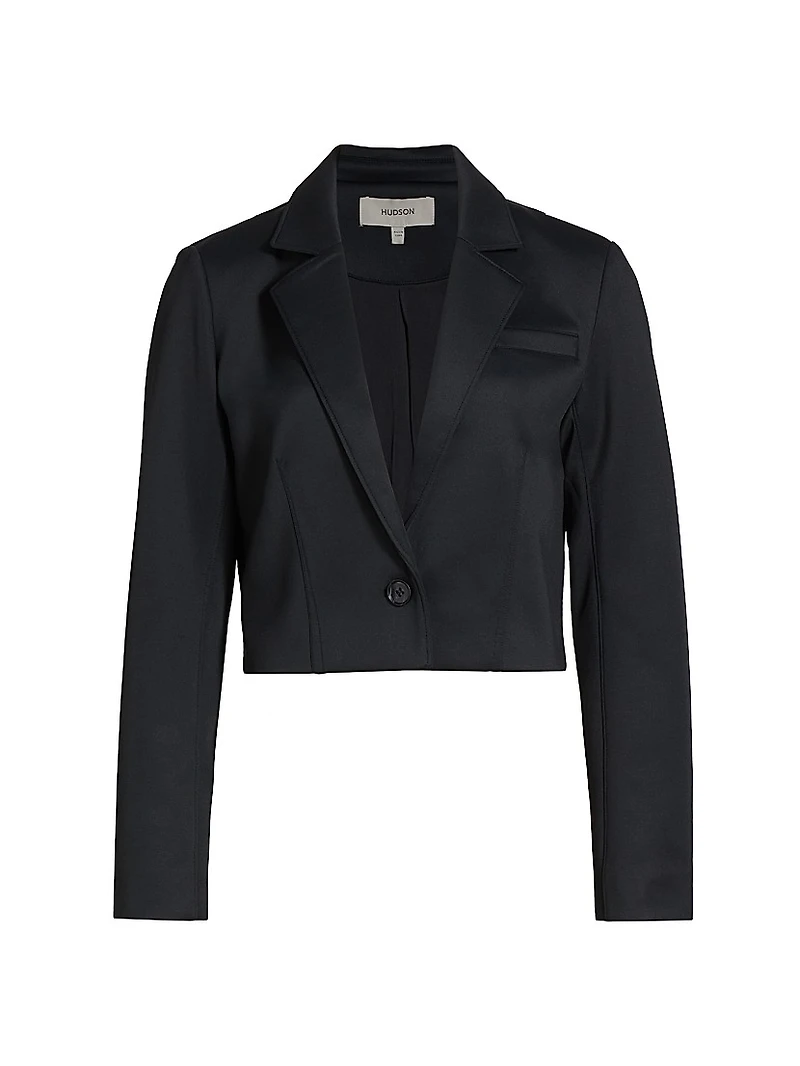Cropped Single-Button Blazer