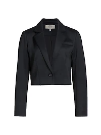 Cropped Single-Button Blazer
