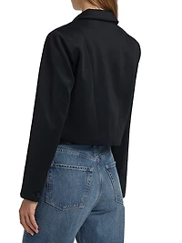 Cropped Single-Button Blazer