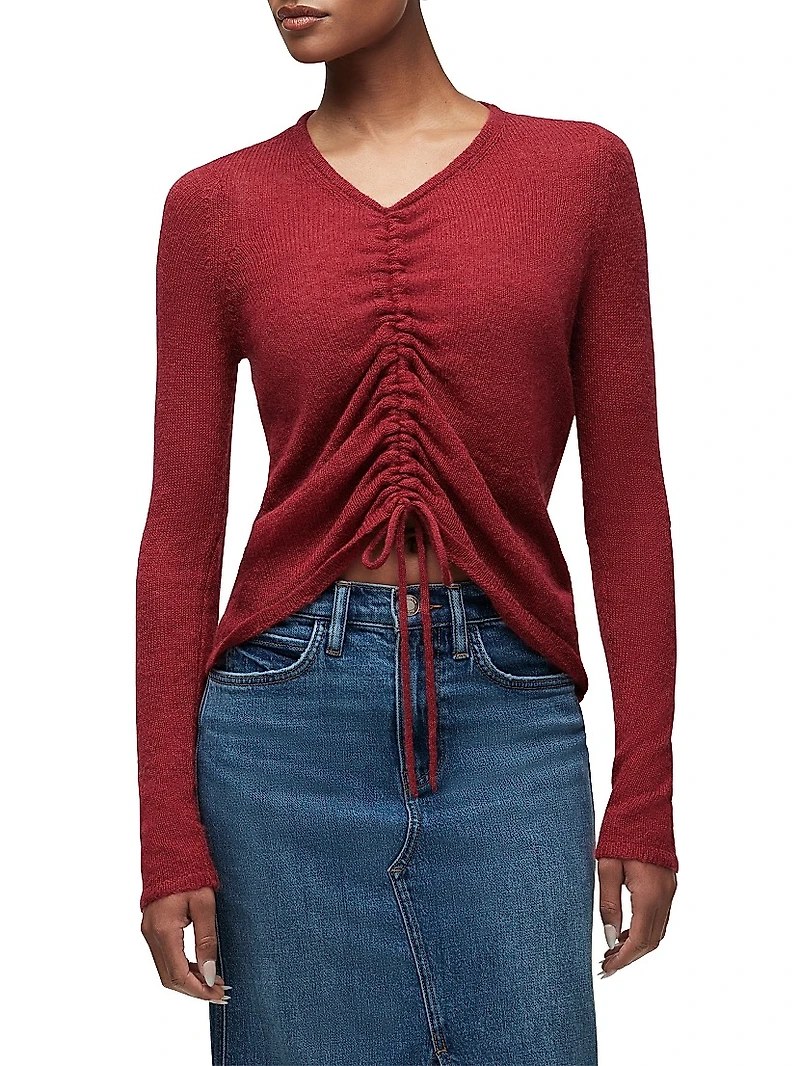 Ruched Alpaca-Blend Sweater