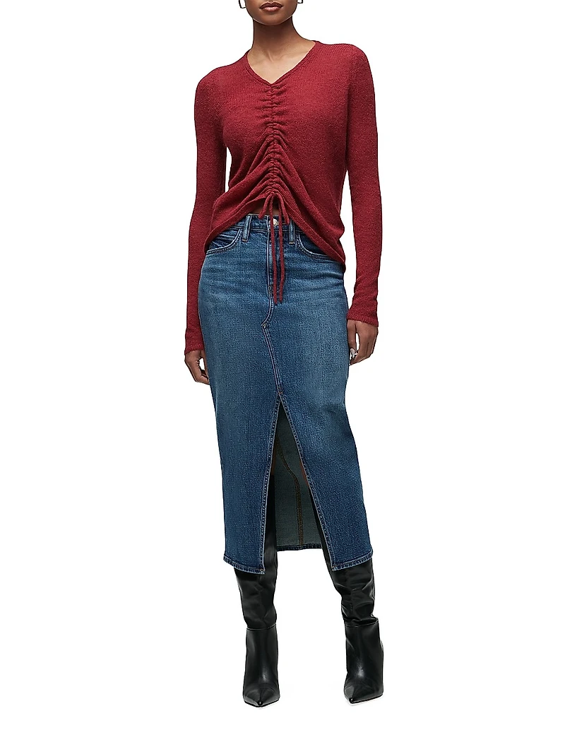 Ruched Alpaca-Blend Sweater