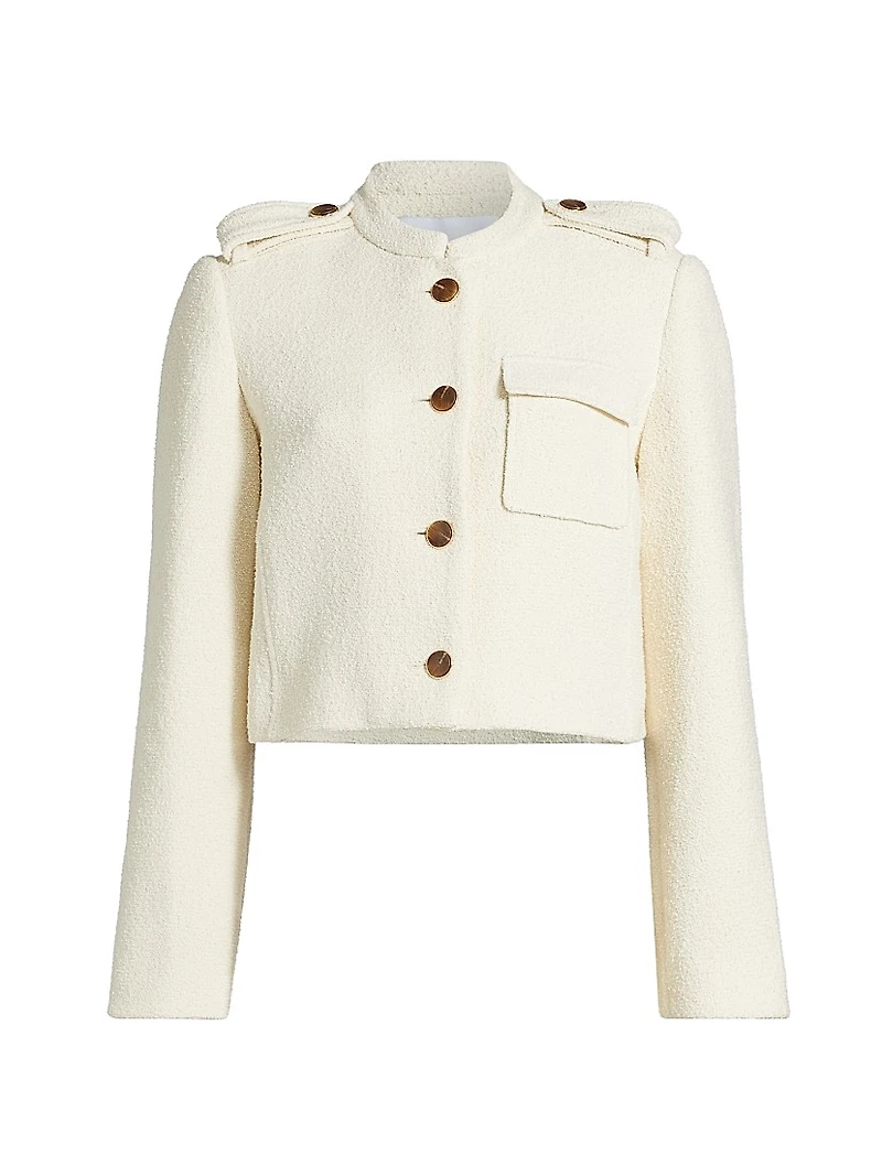 Kerrin Bouclé Cotton-Blend Crop Jacket