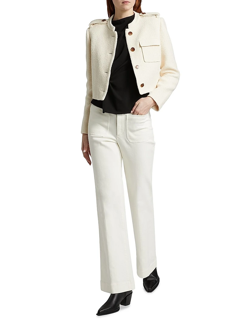 Kerrin Bouclé Cotton-Blend Crop Jacket