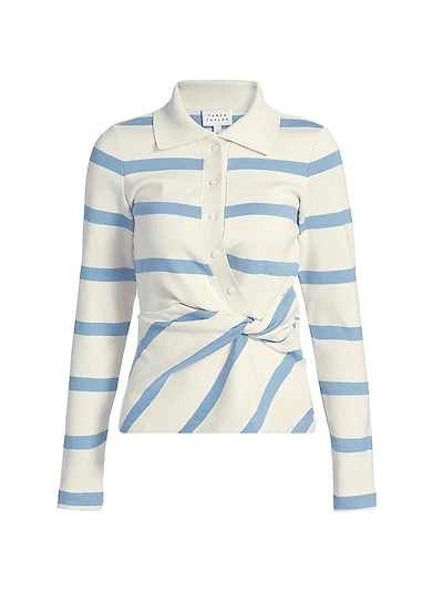Ellicot Striped Stretch-Cotton Top