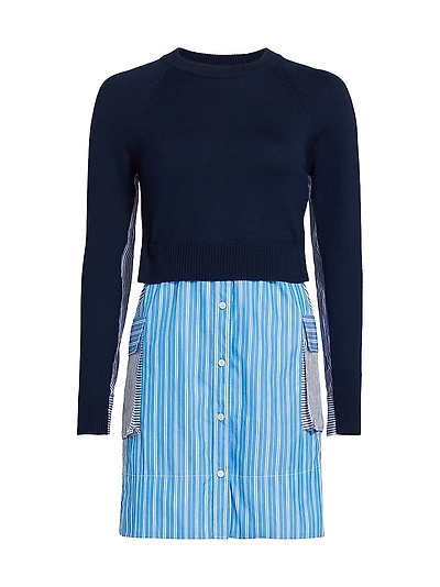 Lorraine Merino Wool & Cotton Combo Dress