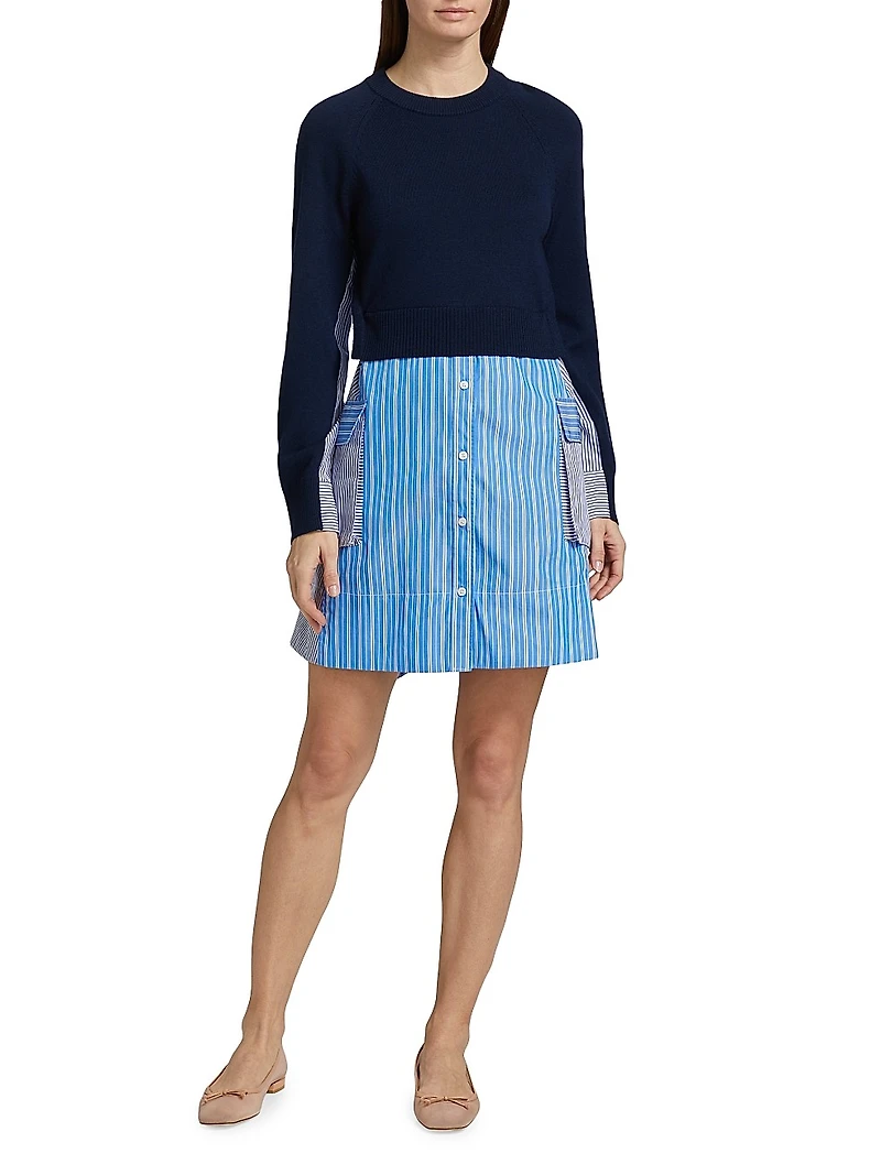 Lorraine Merino Wool & Cotton Combo Dress