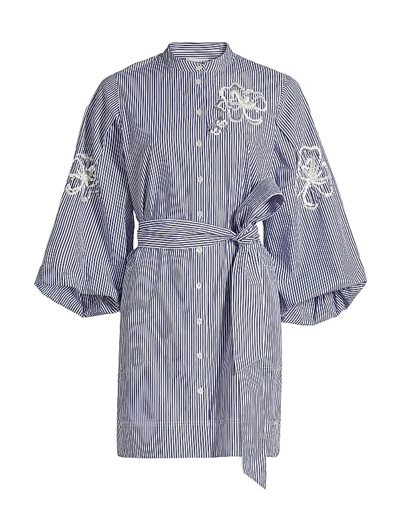 Madelyn Sequined Striped Shirtdress