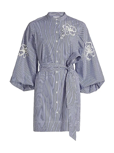 Madelyn Sequined Striped Shirtdress