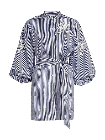 Madelyn Sequined Striped Shirtdress