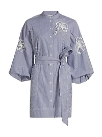 Madelyn Sequined Striped Shirtdress