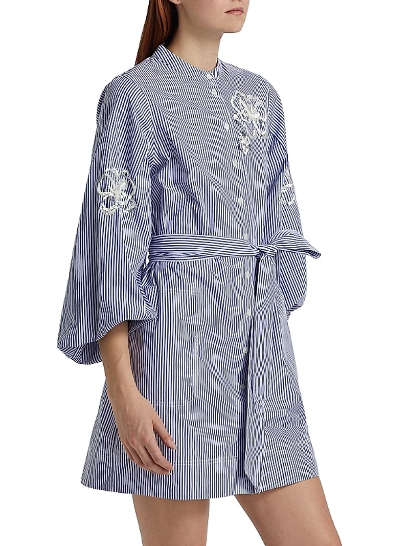 Madelyn Sequined Striped Shirtdress