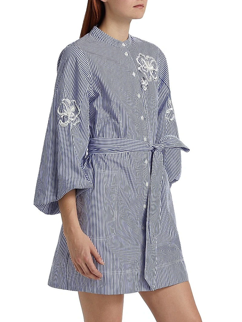 Madelyn Sequined Striped Shirtdress