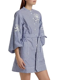 Madelyn Sequined Striped Shirtdress