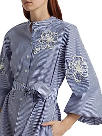 Madelyn Sequined Striped Shirtdress