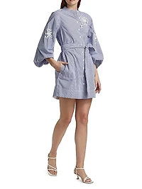 Madelyn Sequined Striped Shirtdress