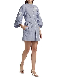 Madelyn Sequined Striped Shirtdress