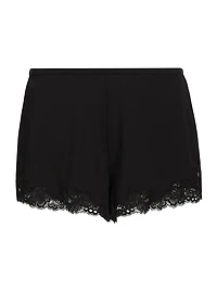 Imagine Stretch Jersey Lace-Trim Lounge Shorts